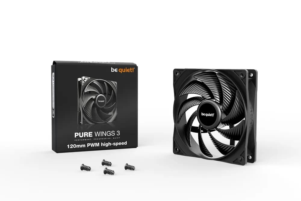 Ventilator be quiet! "PURE WINGS 3"120mm 2100 rpm, Rifle bearing, 4-pin PWM, "BL106" — miniatură