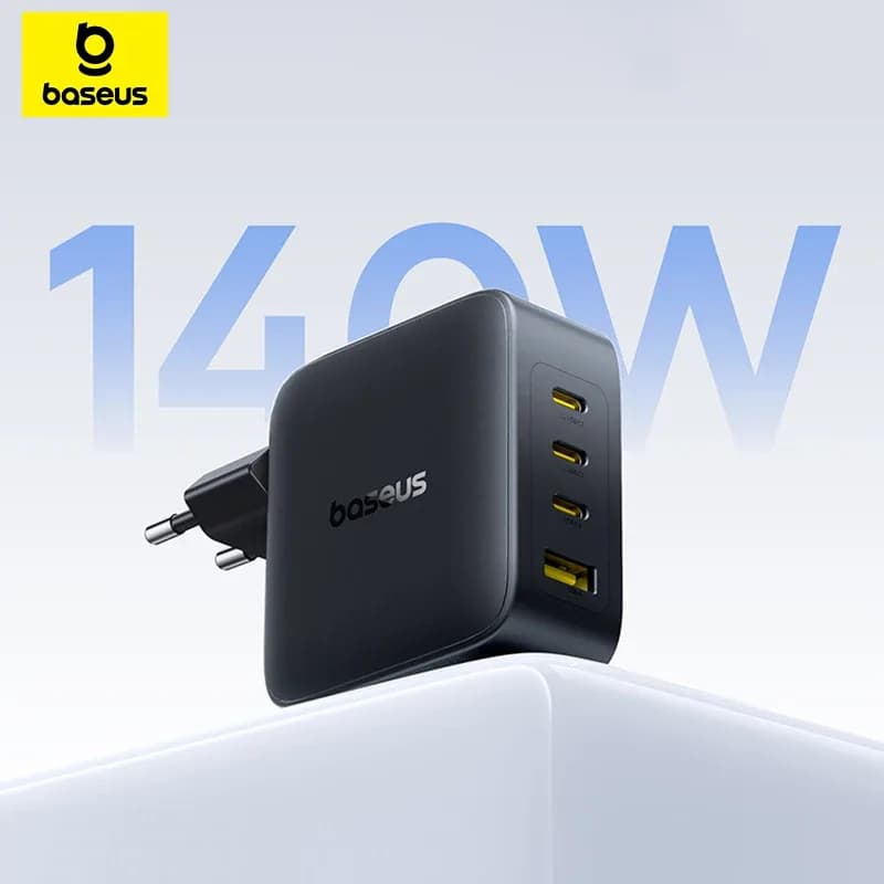 INCARCATOR retea Baseus EnerFill FH11, Quick Charge 140W, 3 x USB Type-C, 1 x USB, negru "E0121J00" - 6932172698812