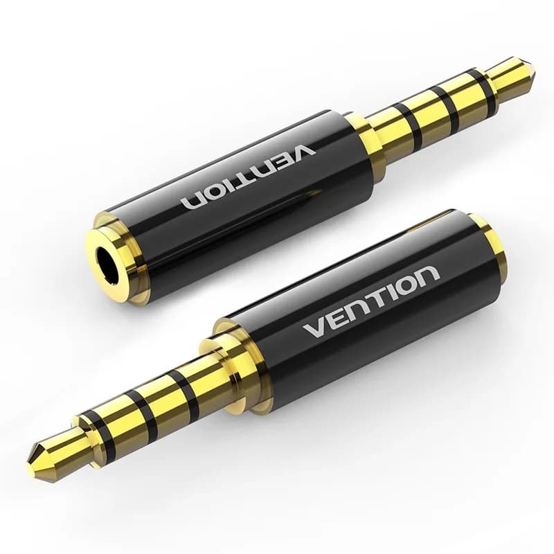 Adaptor audio Vention, Jack 3.5mm (T) la Jack 2.5mm (M), 2.1 canale, conectori auriti, negru, "BFBB0" — miniatură