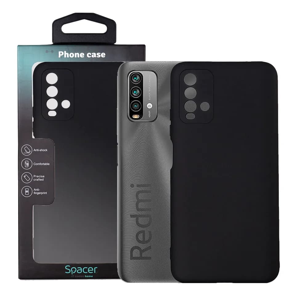 Husa Xiaomi Redmi Note 9 Spacer, negru, grosime 2mm, material flexibil silicon + interior cu microfibra "SPPC-XI-RM-N9-SLK"