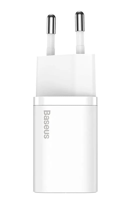 INCARCATOR retea Baseus Super Si, Quick Charge 25W, 1 x USB Type-C 5V/3A, alb "CCSP020102" - 6932172603731 — miniatură