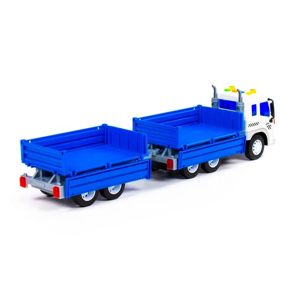 Camion + remorca cu lumina si sunet, 46.6x10.2x12 cm, Polesie — miniatură