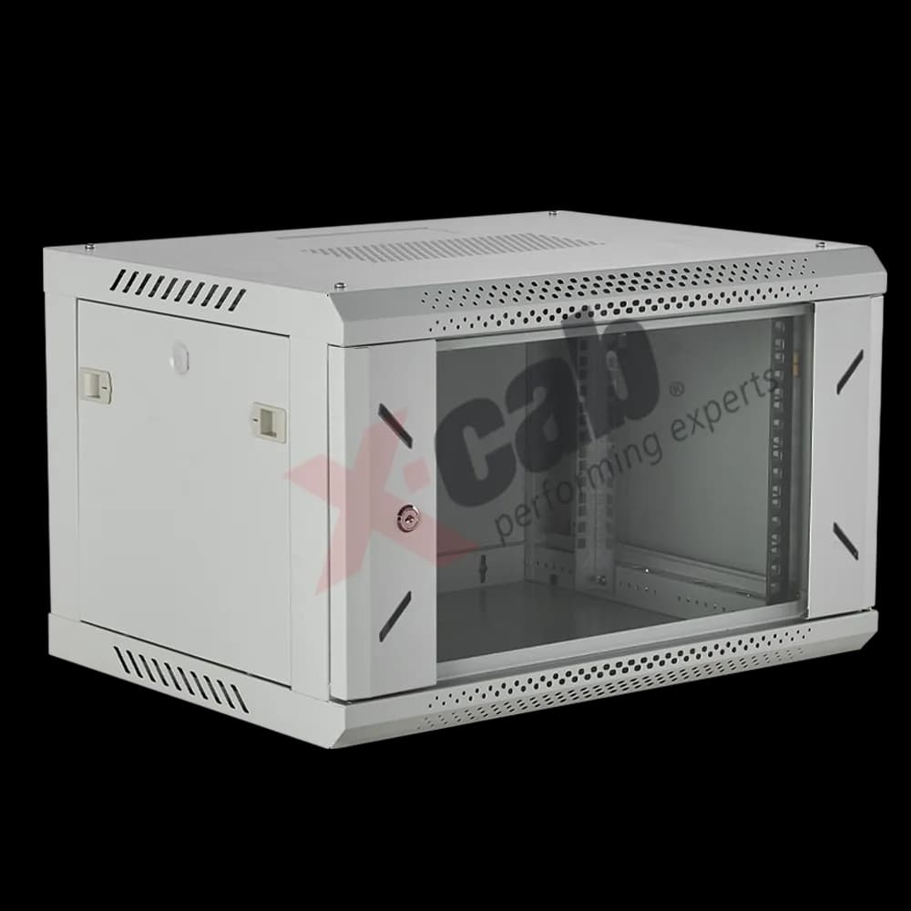 Cabinet metalic de perete 19", tip rack wallmount, 6U 600x600 mm, Xcab S Gri "Xcab-6U60S.7035"