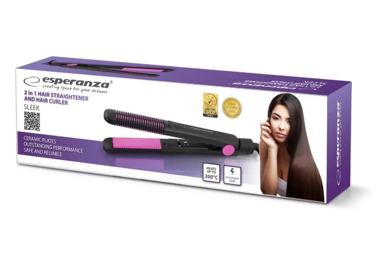 Placa de indreptat parul si ondulator Esperanza Sleek 35W Negru "EBP002" — miniatură