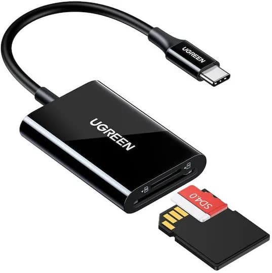 CARD READER extern Ugreen, "CM265" interfata USB Type-C, citeste/scrie: SD, microSD viteza pana la 280Mbps,  suporta carduri maxim 512 GB, plastic, negru "35622" (include TV 0.03 lei) - 6941876236220