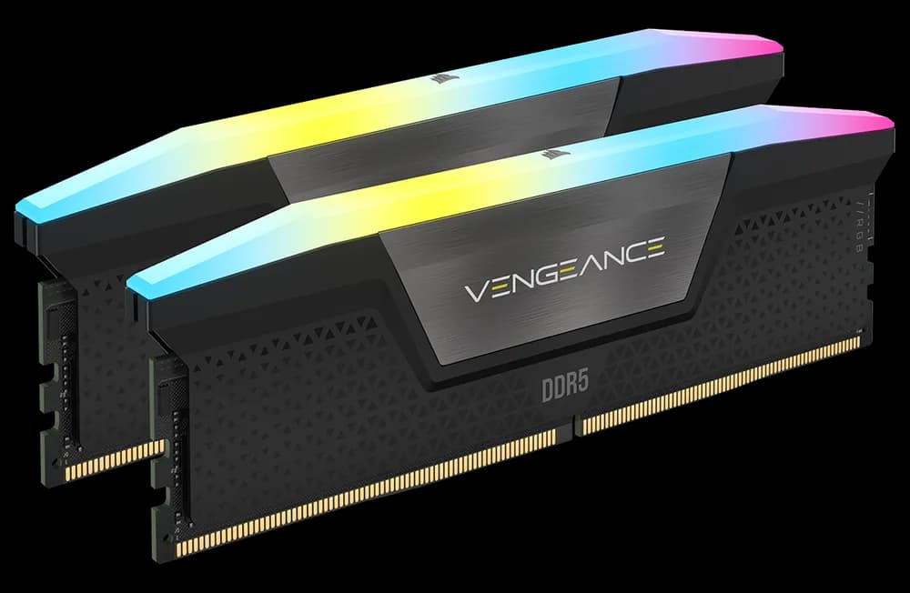DDR Corsair - gaming Vengeance RGB, DDR5, 32GB (2x16GB), DDR5 5600, C38, 1.4V, Intel XMP, Negru "CMH32GX5M2B6600C38" — miniatură