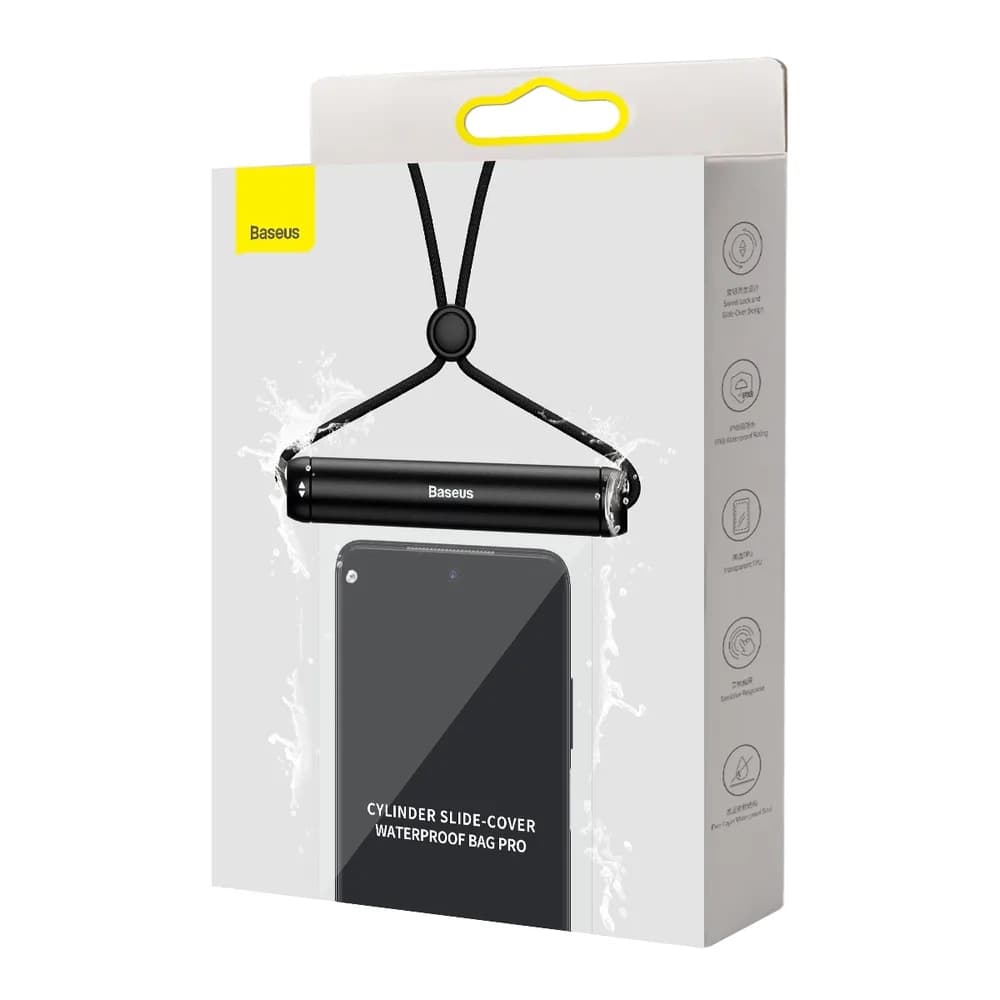 HUSA IMPERMEABILA Baseus, pentru smartphone diagonala maxima 7.2 inch, transparenta cu zip negru "FMYT000001" - 6932172610968 — miniatură