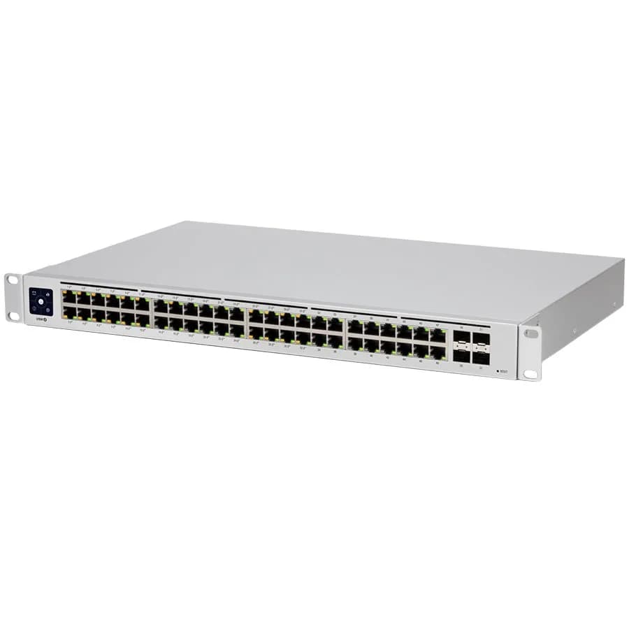 USW-48-PoE is 48-Port managed PoE switch with (48) Gigabit Ethernet ports including (32) 802.3at PoE+, and (4) SFP. Powerful second-generation UniFi switching., "USW-48-POE-EU"