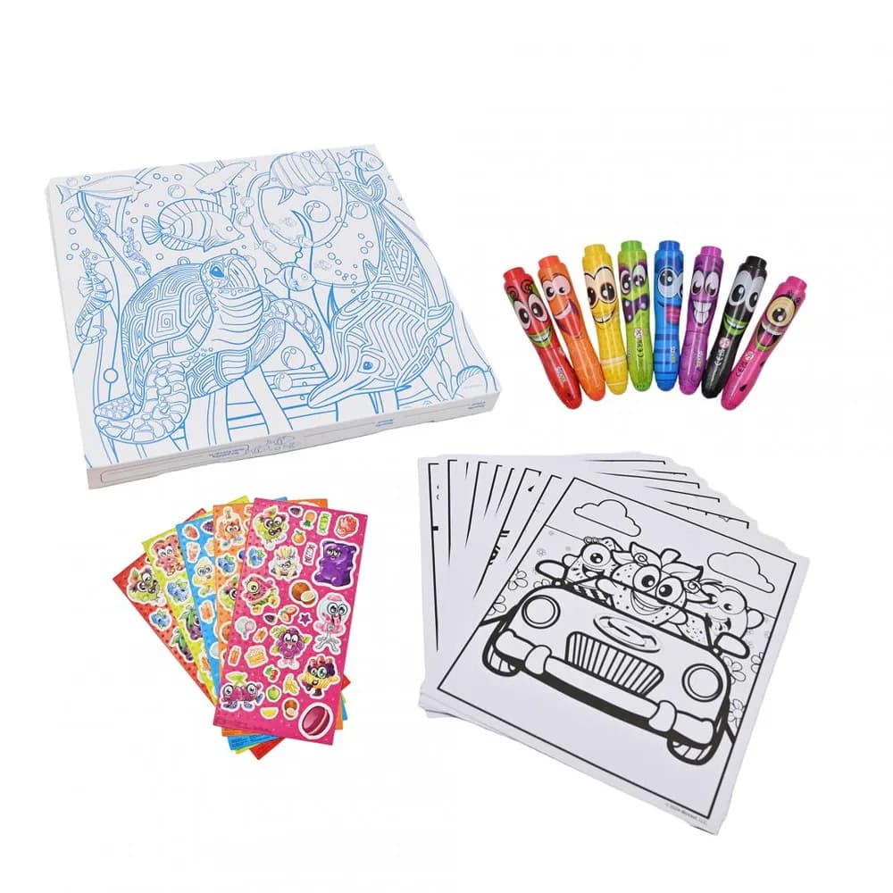 SET DE COLORAT PENTRU CALATORIE, CU MARKERE JUMBO, SCENTOS — miniatură