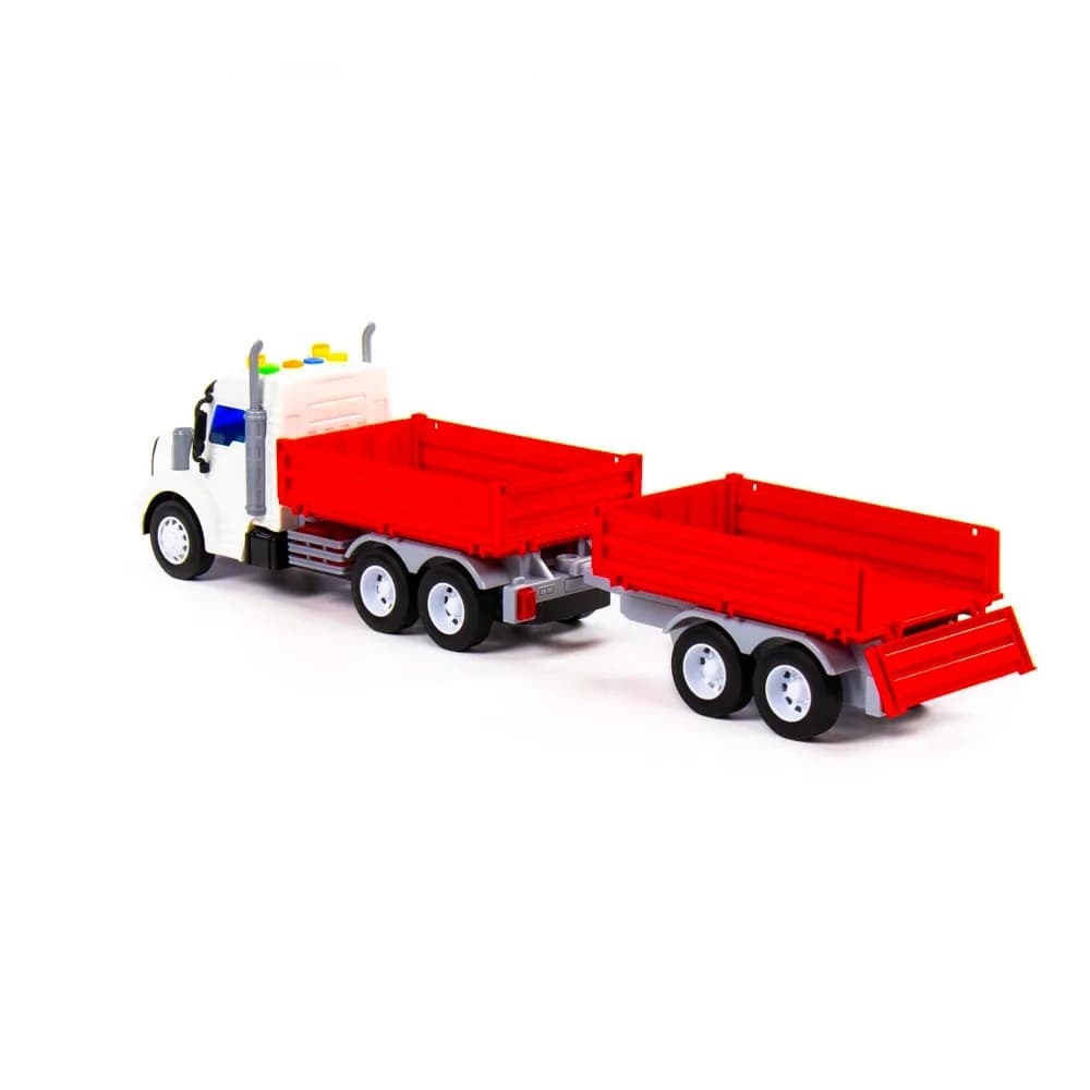 Camion + remorca cu lumina si sunet, 50.6x98x13 cm, Polesie — miniatură