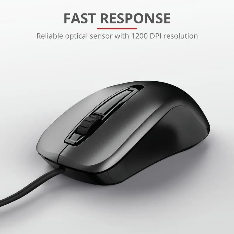 Mouse Trust Carve, 1200 dpi, Negru — miniatură