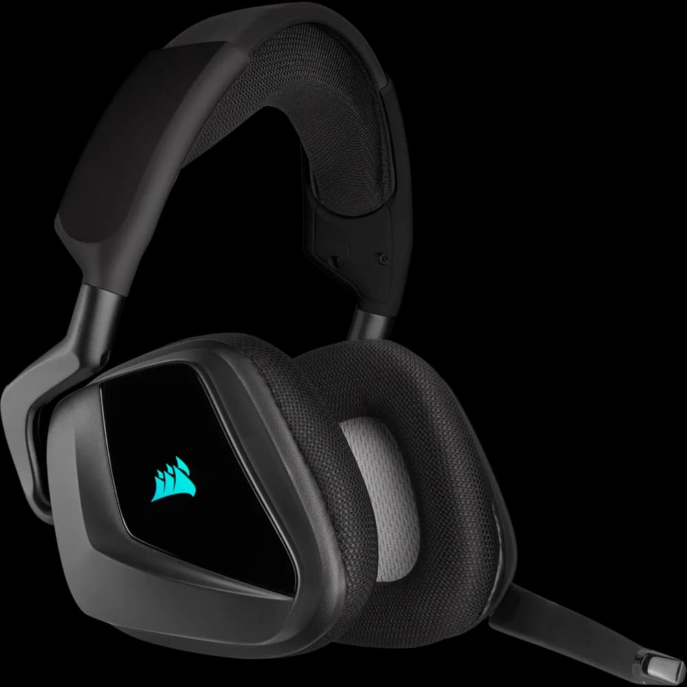 CASTI Corsair, "Void RGB Elite", wireless, gaming, utilizare multimedia, microfon pe brat, conectare prin 2.4 GHz (WiFi), negru, "CA-9011201-EU" — miniatură