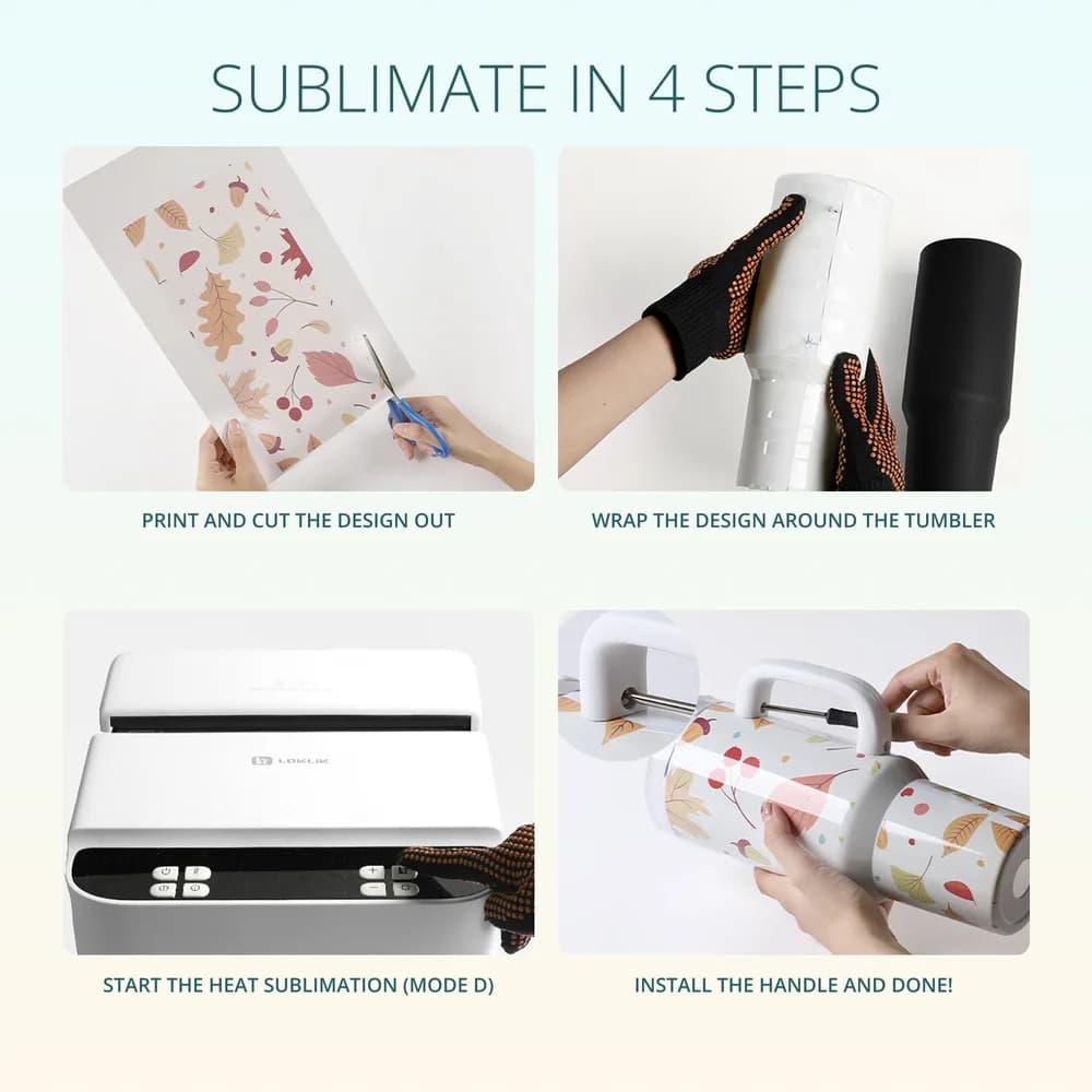 Material pentru gravare laser LOKLiK 40oz Sublimation Handle Tumbler Blanks — miniatură