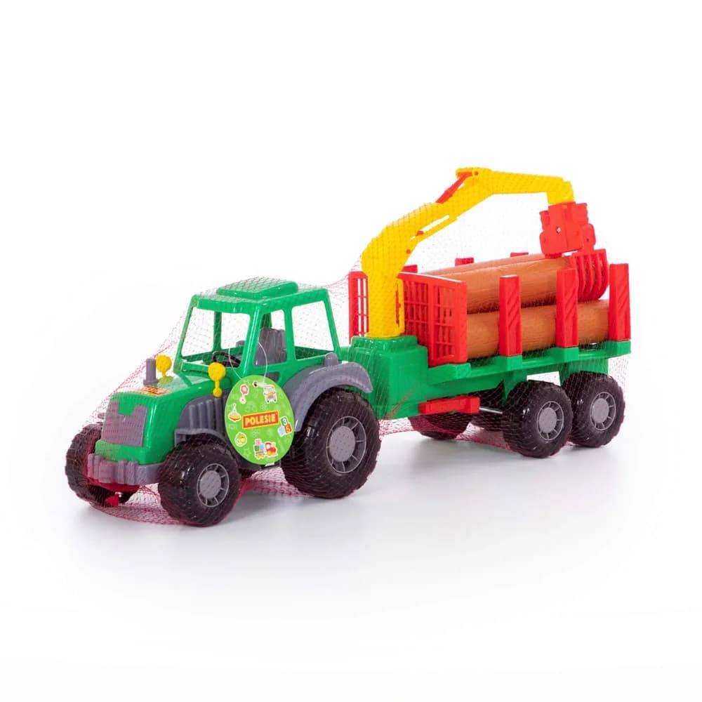 Tractor cu remorca + lemne - Altay, 61x17x25 cm, Polesie — miniatură