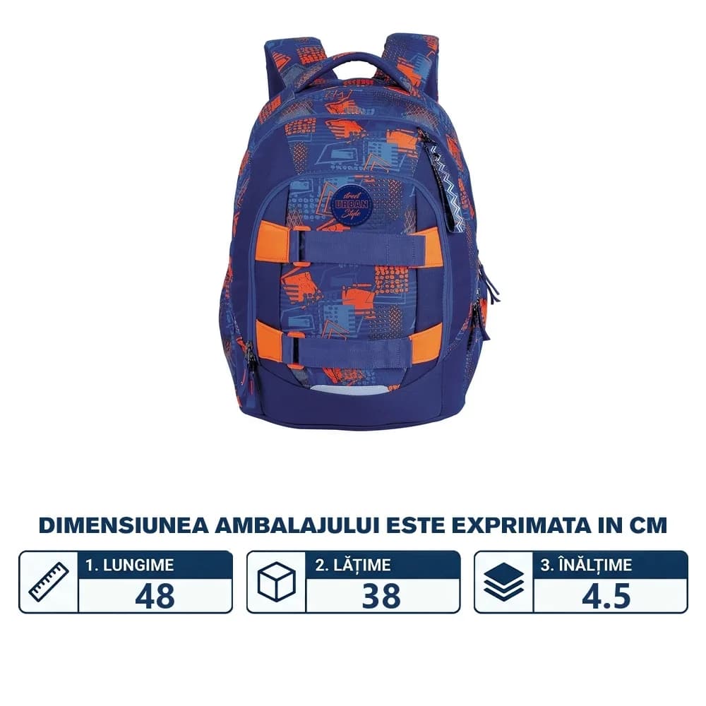 Ghiozdan anatomic, compartiment laptop, 29x22x43 cm - S-COOL — miniatură