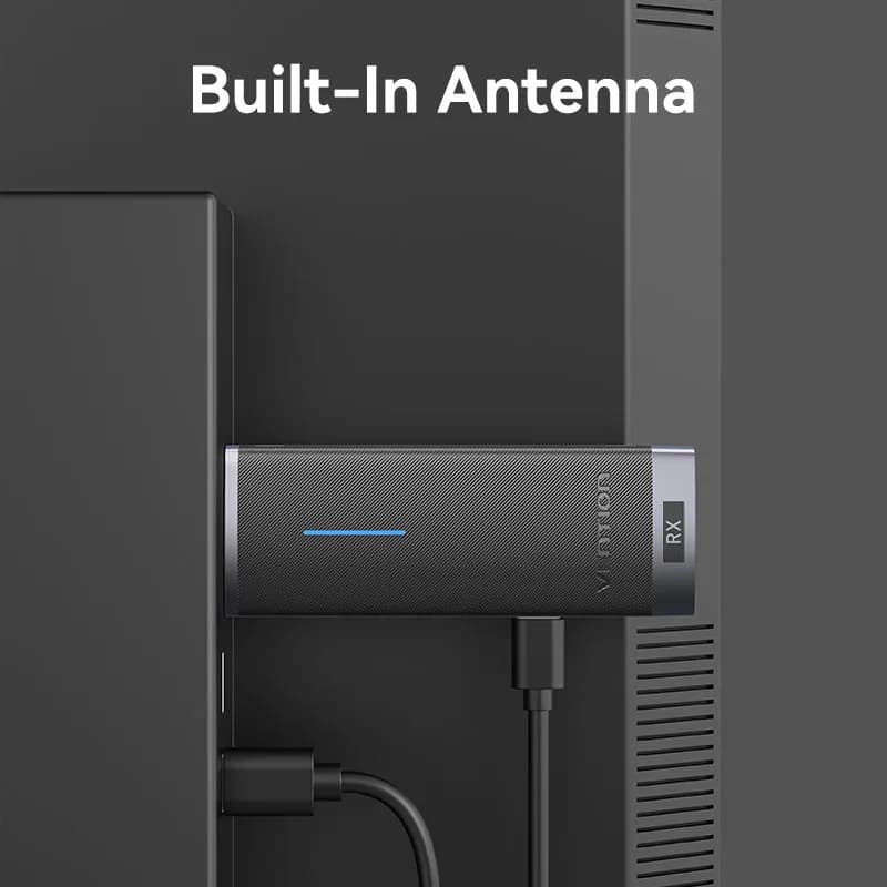 Transmitator video Vention, HDMI(T) USB-C(T), transmite semnal video la max 50m, rezolutie 1080p la 60Hz, 5GHz, include 2 x Cablu USB-C 1m si 1 x Cablu prelungitor HDM 0.2m, negru, "ADCL0" - 6922794789951 — miniatură