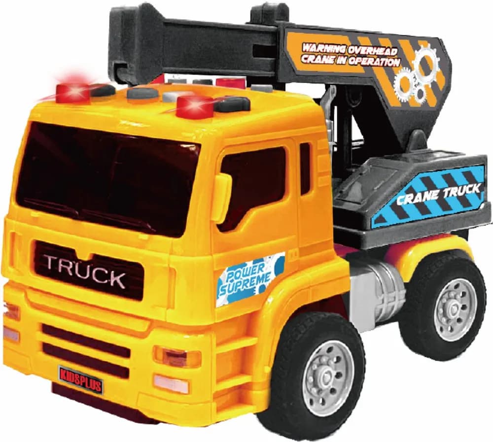 VEHICULE CU LUMINI, SUNETE SI FRICTIUNE, SCARA 1/24, DIVERSE MODELE- EXCAVATOR, MACARA SI BASCULANTA — miniatură