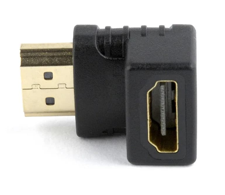 ADAPTOR video GEMBIRD, adaptor HDMI (T) la HDMI (M), 90 grade, negru, "A-HDMI90-FML" — miniatură