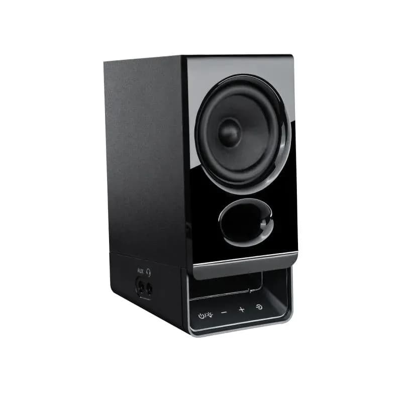 BOXE EDIFIER 2.0, RMS: 5W (2 x 2.5W), bluetooth v6.0, volum, mufa casti, touch panel, AUX/USB-C, Edifier App, USB power, MDF, black, "R20BT-BK" — miniatură