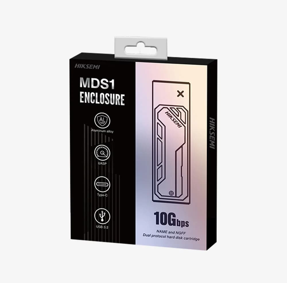 RACK extern Hiksemi, pt SSD M.2 NVME si M.2 SATA compatib cu form factor 2280/2260/2242/2230,interfata PC USB-C gen3.2, metalic, lung cab 15cm, negru "HS-HUB-MDS1" — miniatură