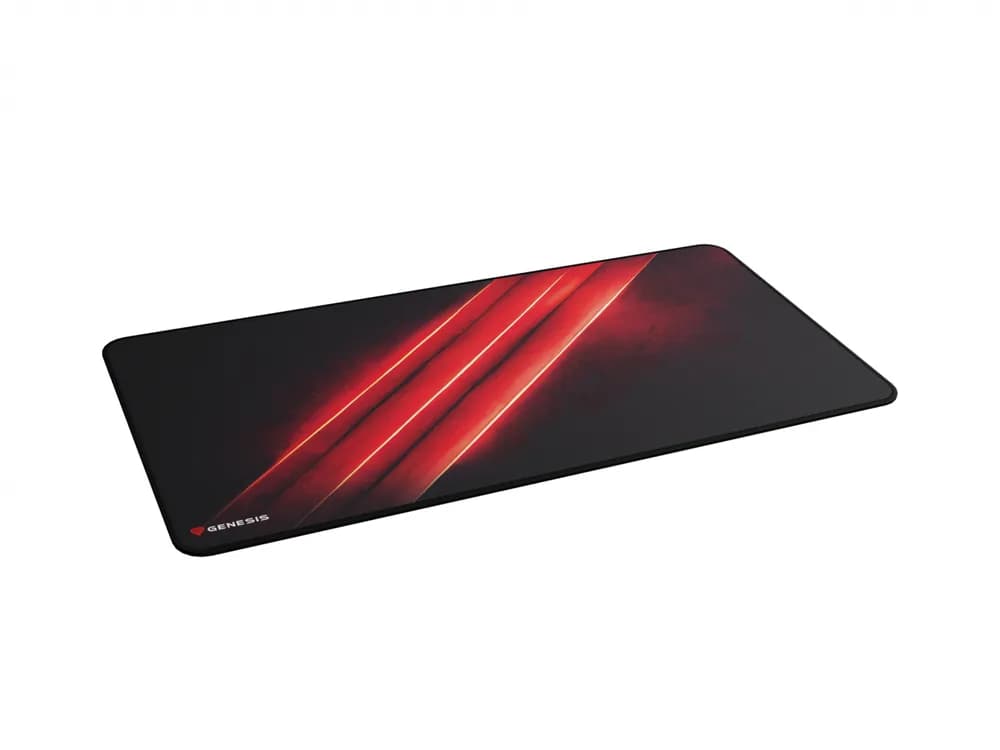 Mousepad Genesis Carbon 500 Maxi Flash, material cauciuc + textil, dimensiuni 900x450x2.5 mm, negru/rosu — miniatură