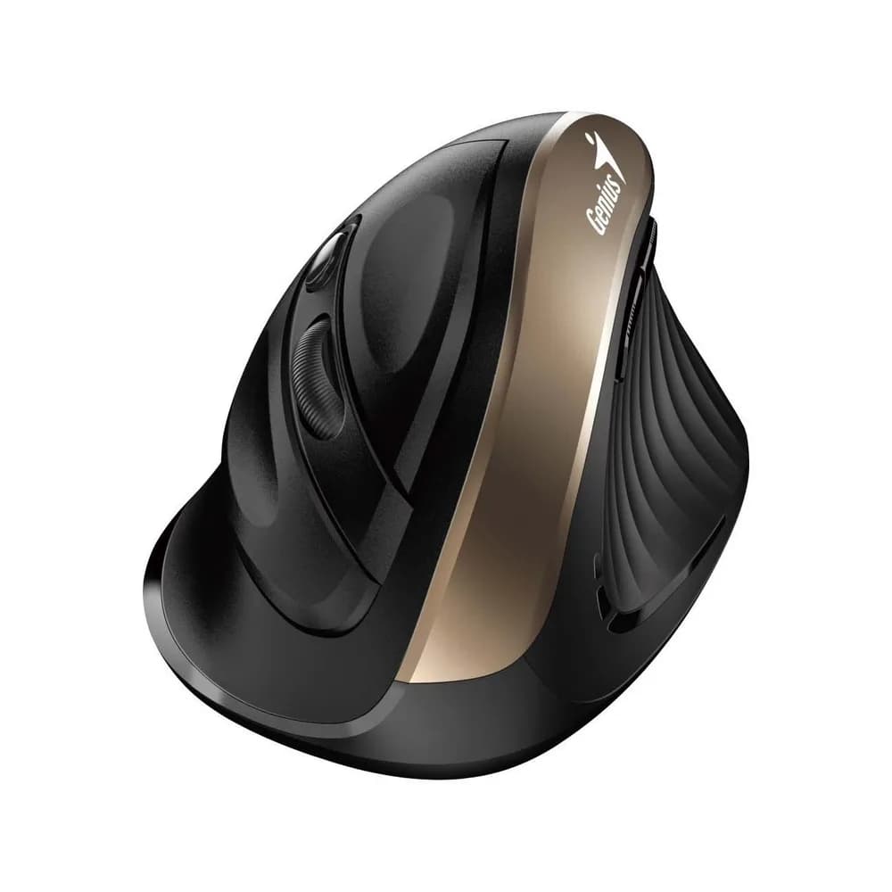 MOUSE Genius, Ergo "NX-8250S", PC sau NB, wireless, 2.4GHz, optic, 1600 dpi, butoane/scroll 5/1, gold, "31030031400" — miniatură