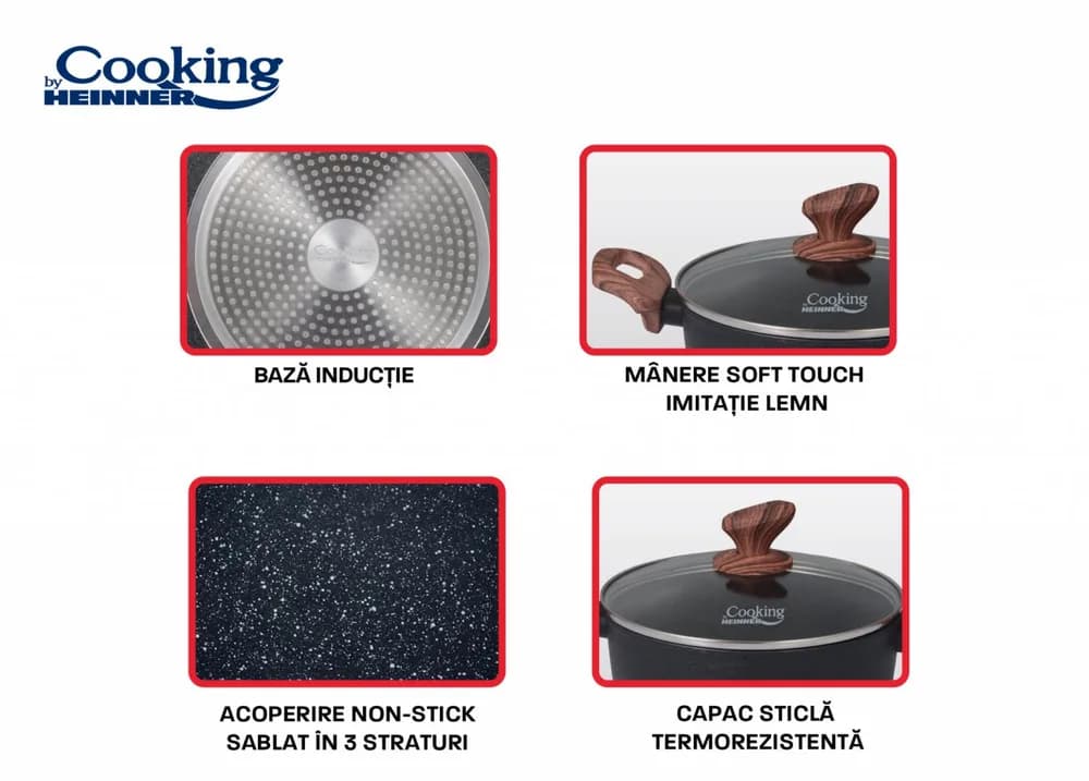 SET GATIT 5 PIESE ALUMINIU FORJAT, MALTA, COOKING BY HEINNER — miniatură