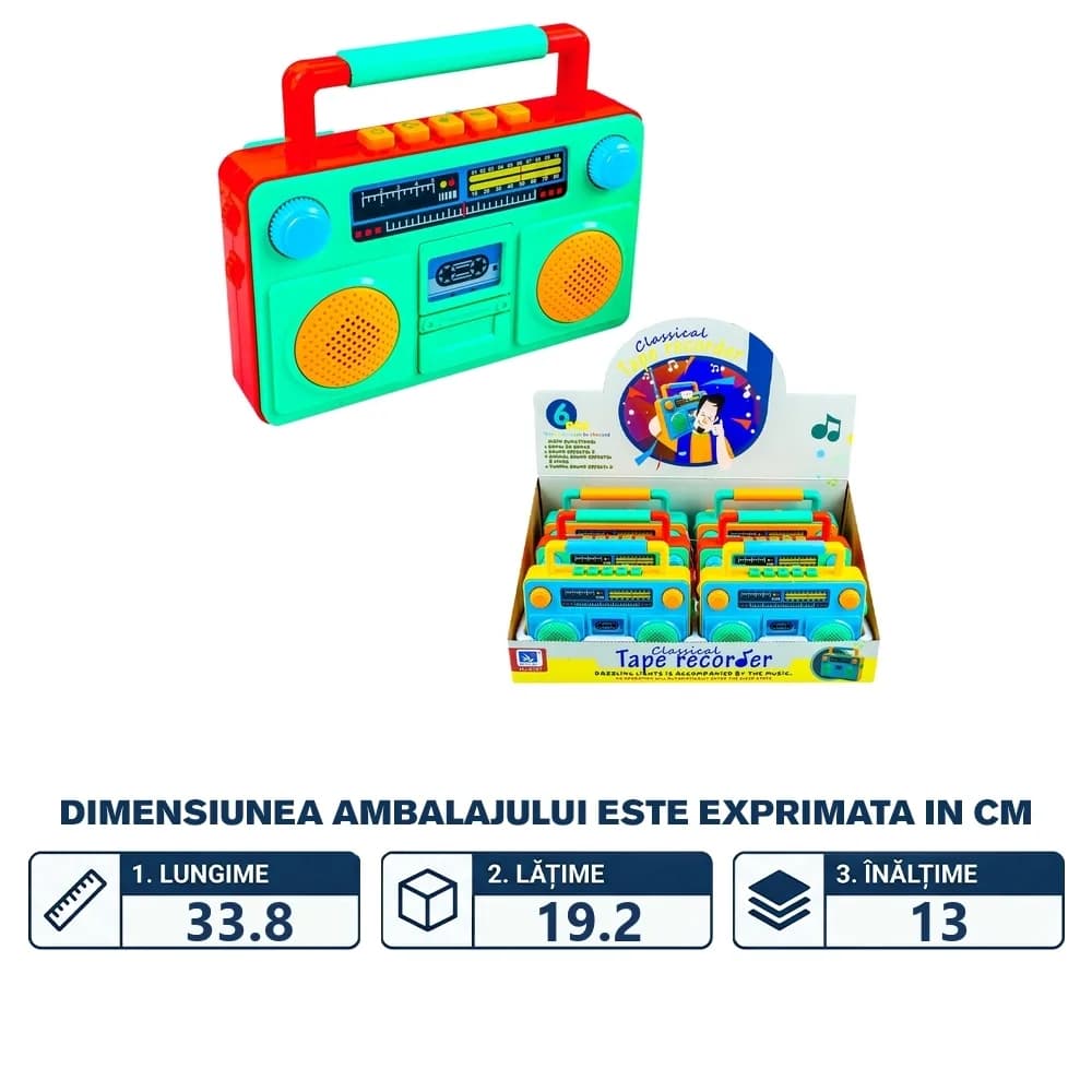 Casetofoane cu lumina si muzica, 6 buc/set — miniatură