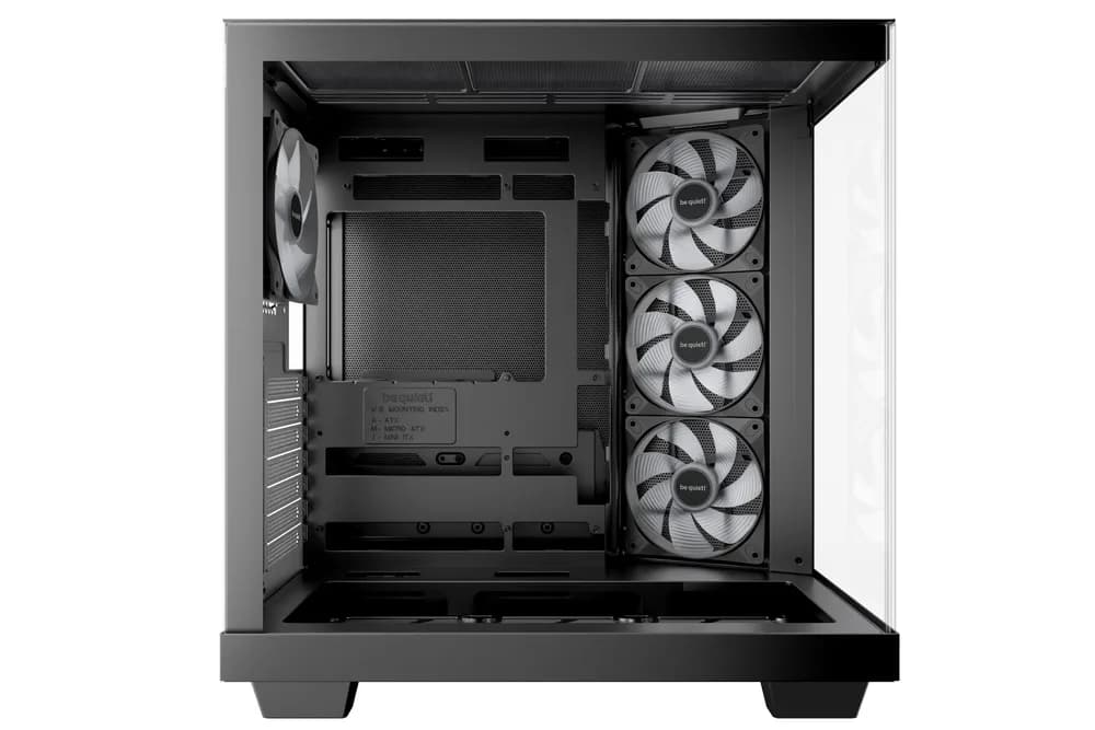 CARCASA be quiet "Light Base 500 LX Black", middle tower, gaming, fara sursa, suporta 10xfan, 4xfan inclus, USB Type-C x 1, USBx2, audio+mic, 7 sloturi expansiune, negru, "BGW85" — miniatură