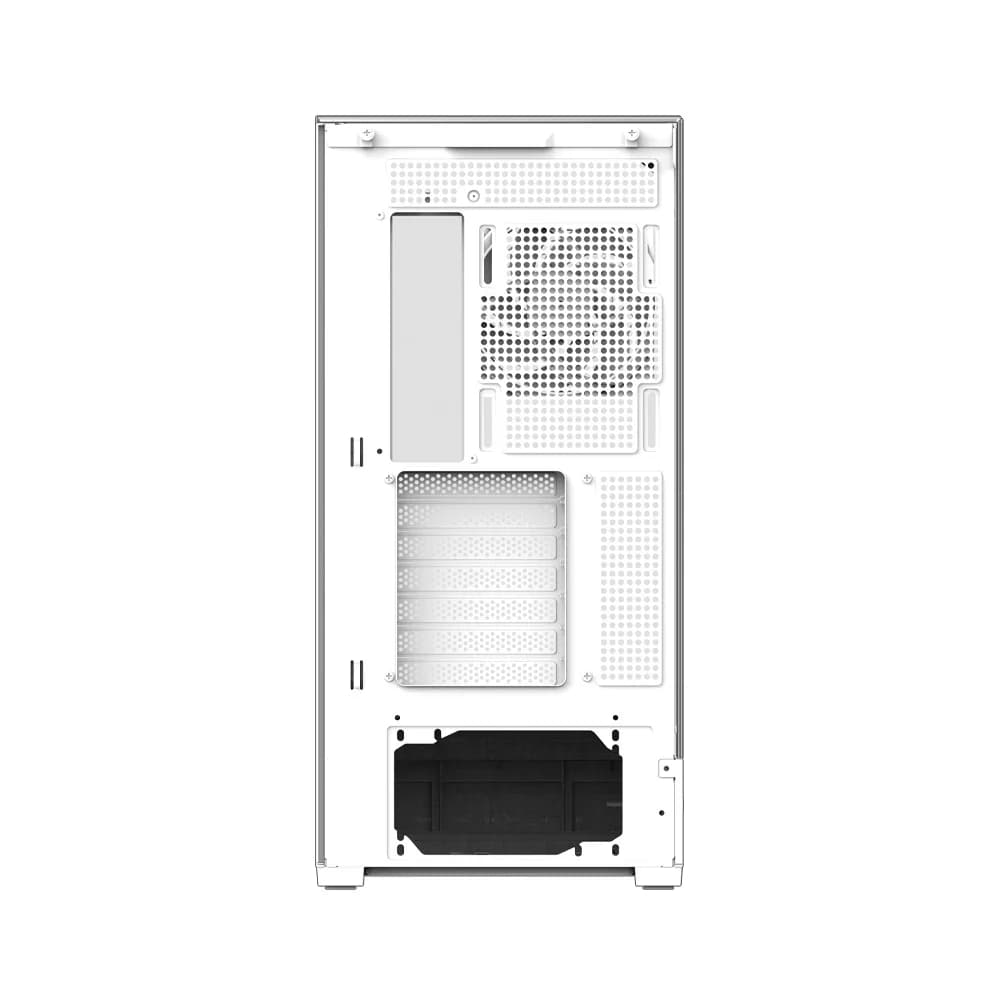 CARCASA Zalman "P40 Prism Plus", middle tower, gaming, fara sursa, suporta 9xfan, 4xfan inclus, PSU shroud, afisaj electronic, USB Type-C x 1, USB 3.1 gen1 x 2, audio+mic, 7 sloturi expansiune, alb, "P40 Prism Plus White" — miniatură