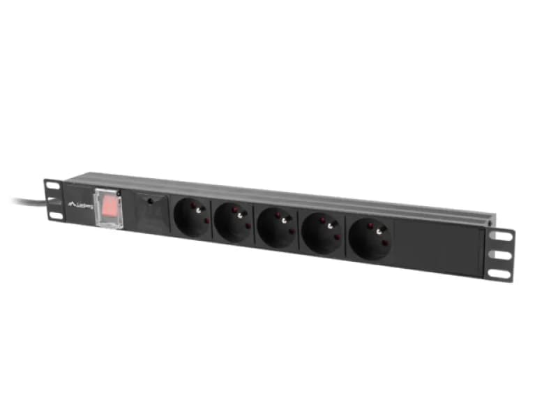 Unitate distributie alimentare PDU 19", 1U, 10A, 5 prize, negru, C14