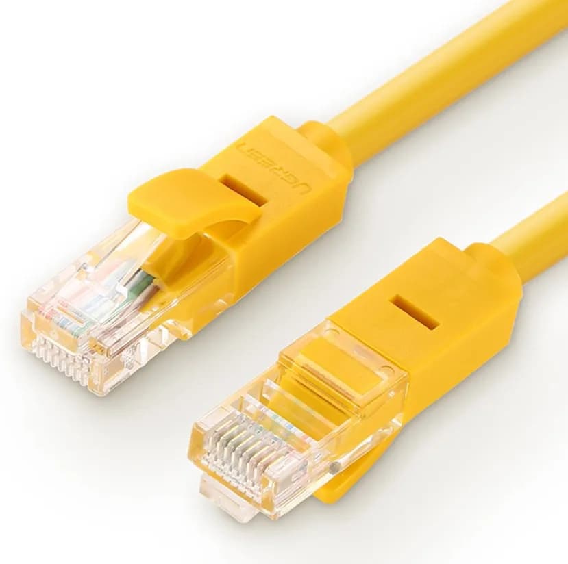 PATCH CORD UTP Ugreen Cat5e, "NW103" fire din cupru, viteza maxima 100 Mbps, 3m, galben "11232" - 6957303882328