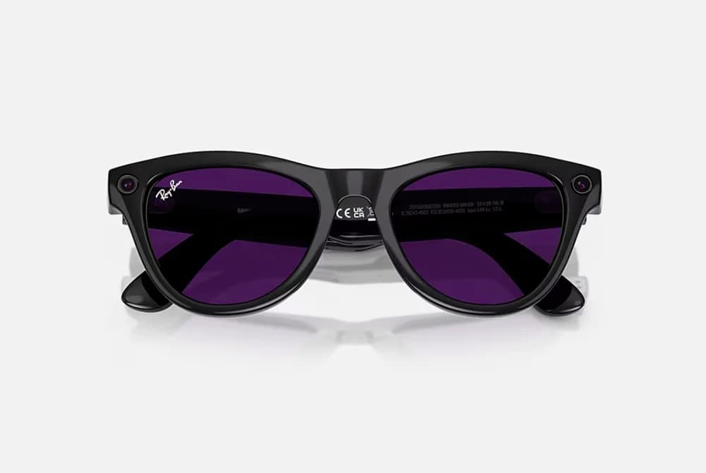 Ray-Ban Meta Skyler AI Glasses Shiny Black/Transitions Amethyst — miniatură