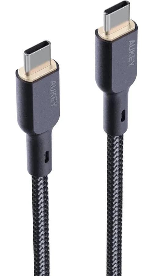 Cablu alimentare si date Aukey, USB Type-C (T) la USB Type-C (T), 1.8m, 480 Mbps, 100W, braided, negru, "LLTSN1041750" -689323785322 — miniatură