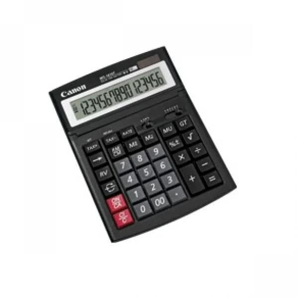 Calculator de birou CANON, WS1610T, ecran 16 digiti, alimentare solara si baterie, negru, "0696B001AA"