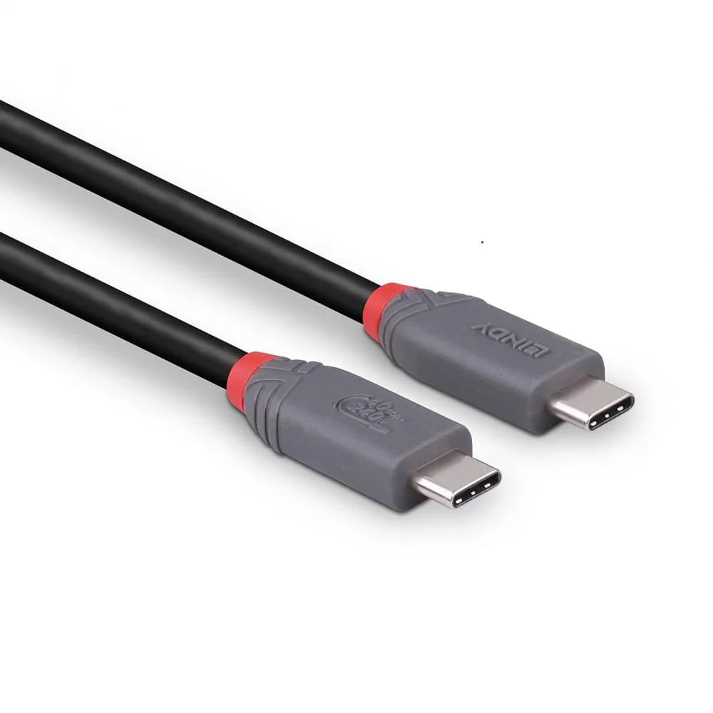 Cablu Lindy 0.8m USB 4 Type C 40Gbps Anthra line, rezolutie maxima suportata 3840x2160@60Hz, 7680x4320@60Hz, latime de banda suportata 40Gbps, gri — miniatură