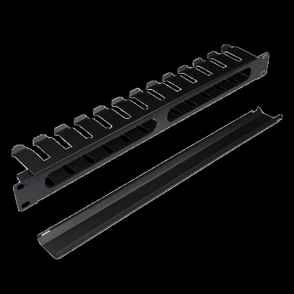 Organizator de cabluri cu degete si capac, orizontal, 1U, Xcab "Xcab-1701"
