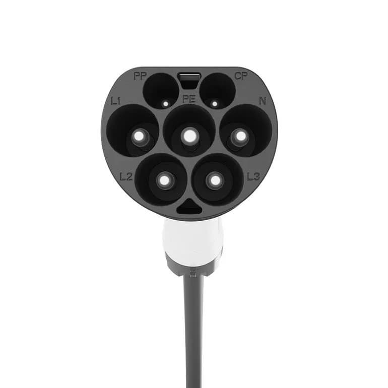 CABLU incarcare auto EV GEMBIRD, Type 2 (T) la Type 2 (M), 32A, trifazat, 22KW, cablu 5x6mm2 + 2x0.05mm2, IP55, 8m, black, "EV-T2MF-22KW-8M" — miniatură