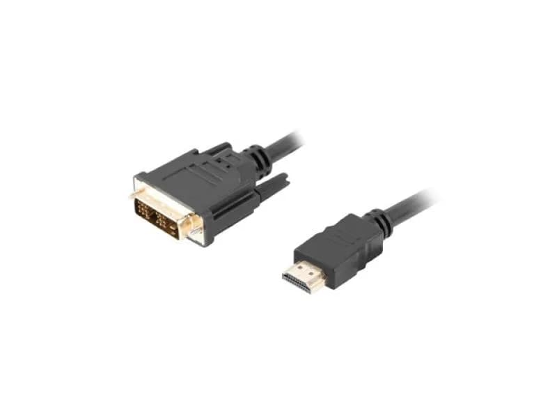 Cablu HDMI(M) DVI-D(M)(18+1) 1,8 m negru Single Link cu conectori placați cu aur