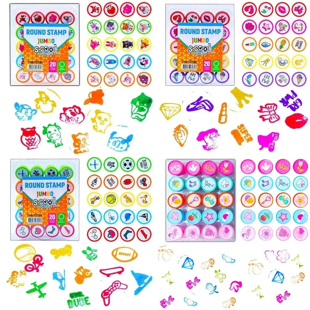 Accesorii craft, Stampilute rotunde, 20 buc/set - S-COOL — miniatură