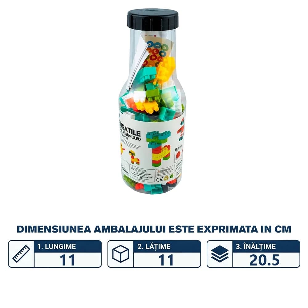 Cuburi constructii, 180 piese — miniatură