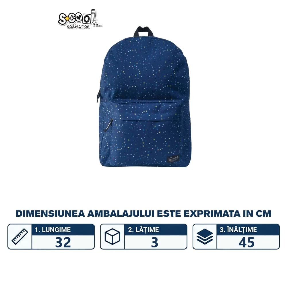 Ghiozdan CLASSIC, 43x30x16 cm, NIGHT SKY - S-COOL — miniatură