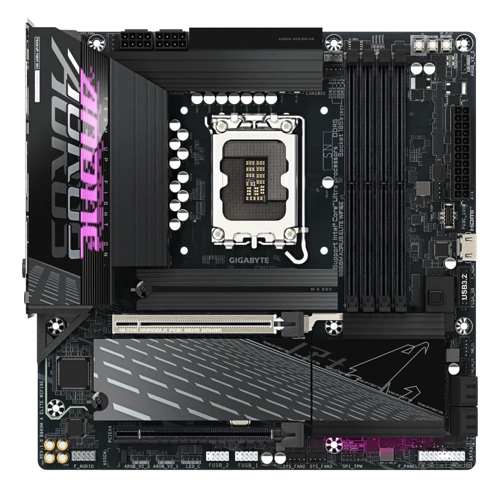 Placa de baza Gigabyte B860M AORUS ELITE WIFI6E, Socket 1851, DDR5, Micro-ATX — miniatură