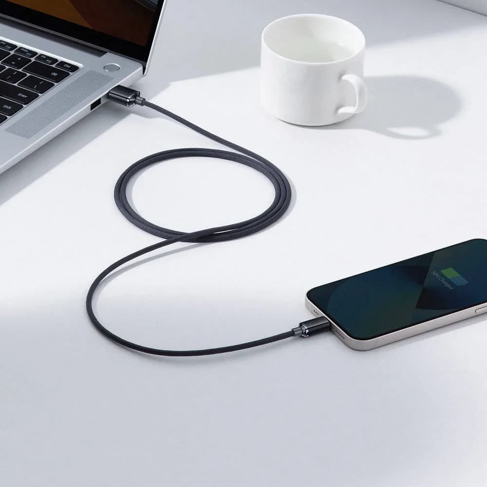 CABLU alimentare si date Baseus Crystal Shine, Fast Charging Data Cable pt. smartphone, USB la Lightning Iphone 2.4A, 1.2m, negru "CAJY000001" - 6932172602680 — miniatură