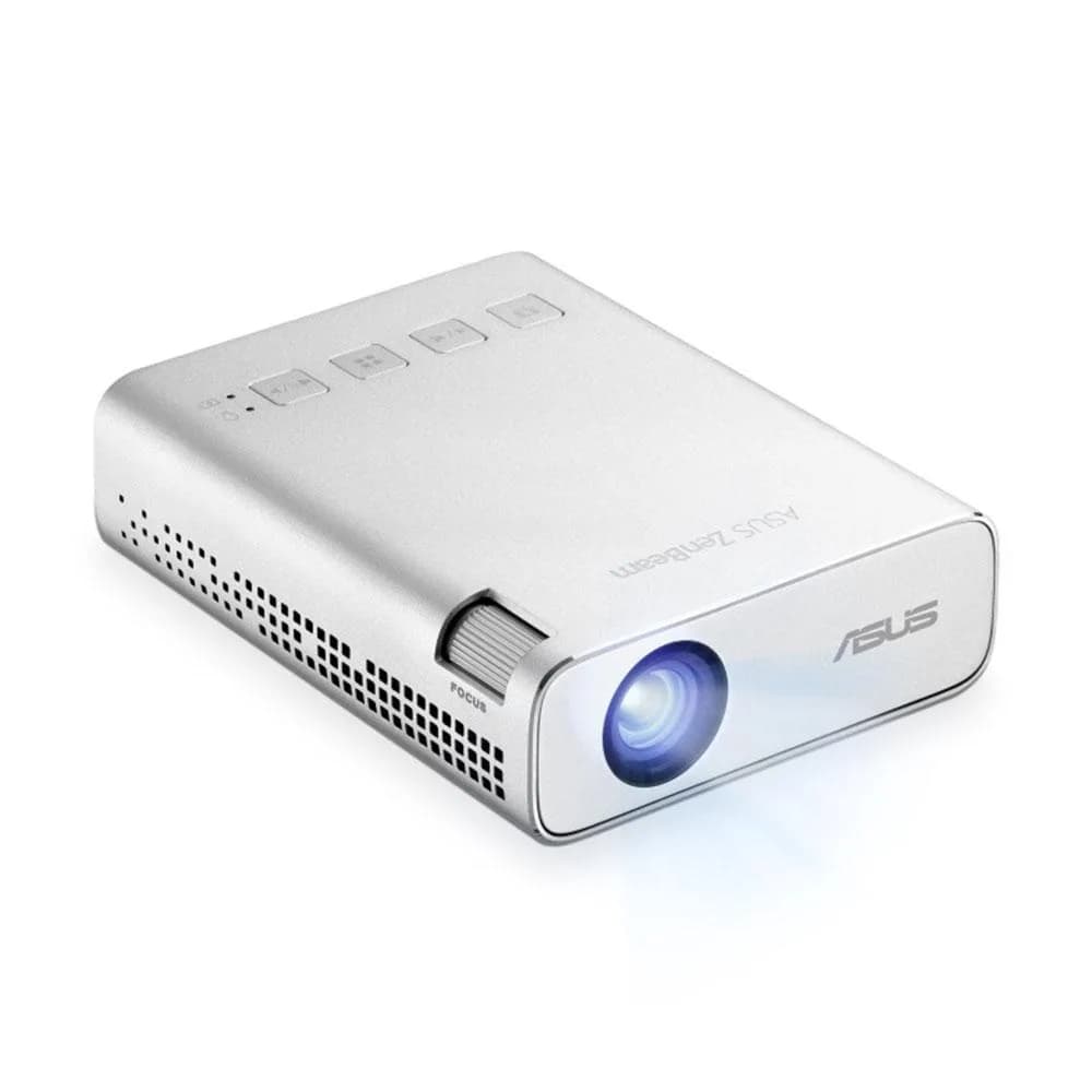 Proiector ASUS ZenBeam E1R, DLP LED 30.000 ore, WVGA 854* 480, up to FHD 1920* 1080, 200 lumeni, 500:1, distanta maxima de proiectie 3.7 m, dimensiune maxima imagine 120", boxa 2W, HDMI, USB Power output 5V/1A, USB WiFi dongle, dongle wifi inclus, 310 g, geantatransport inclusa, cablu HDMI inclus — miniatură