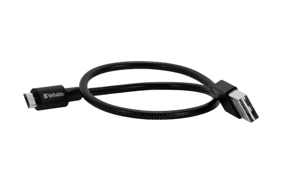 CABLU alimentare si date VERBATIM, pt. smartphone, USB 2.0 (T) la Micro-USB 2.0 (T), 1m, premium, cablu metalic, negru, "48863"