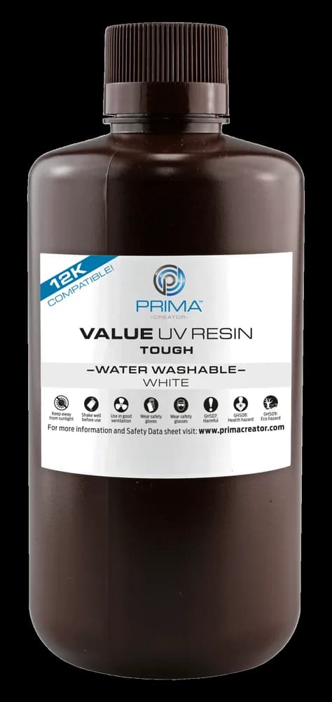 Rășină 3D PrimaCreator Value Tough (ABS Like) Water Washable UV – 1 kg (PV-RTWW-B405-1000-BK)