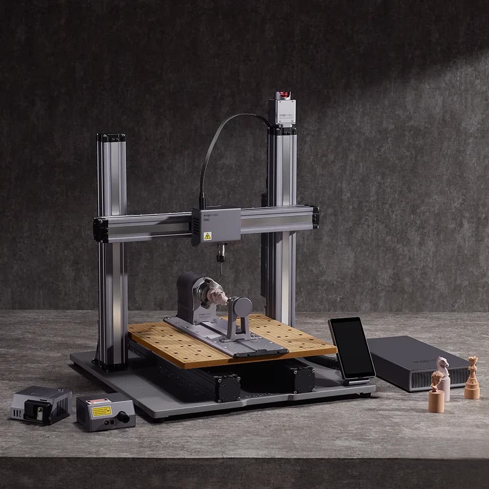 Accesoriu gravator laser Snapmaker Rotary Module Bundle A250 including stop button — miniatură