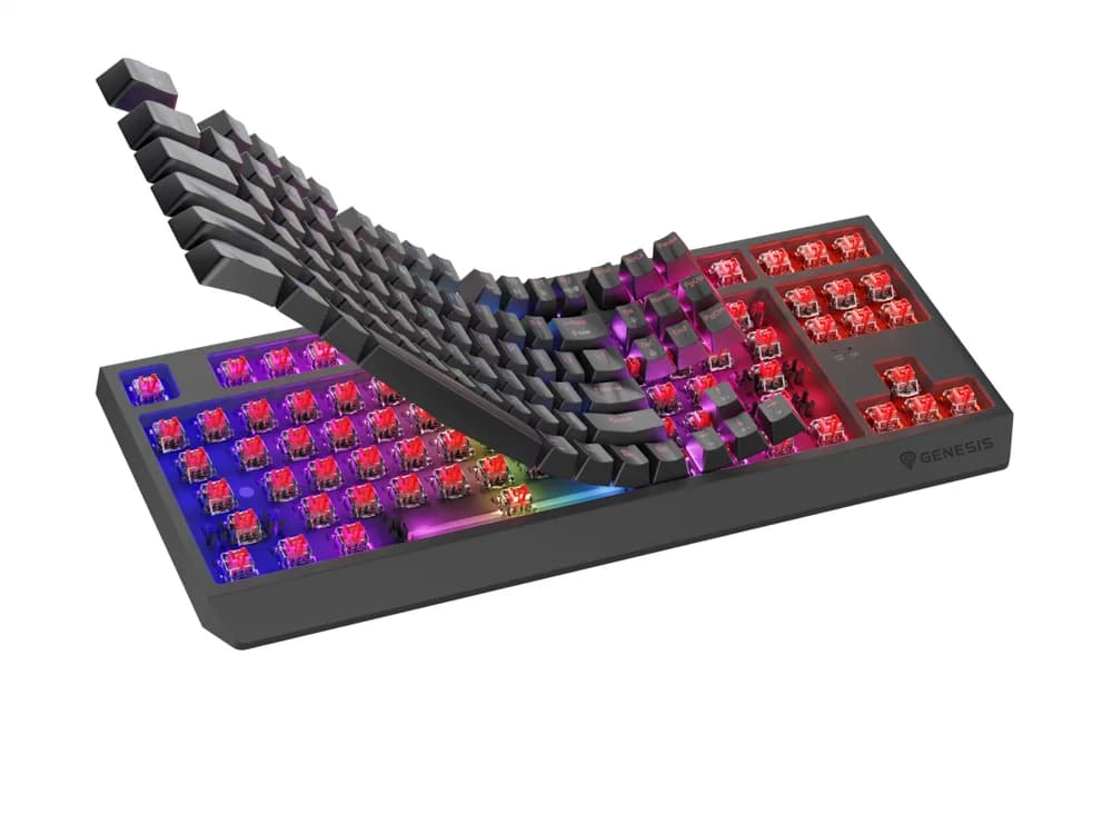 Tastatura Mecanica Gaming Genesis Thor 230 TKL, RGB, Wireless, Negru — miniatură