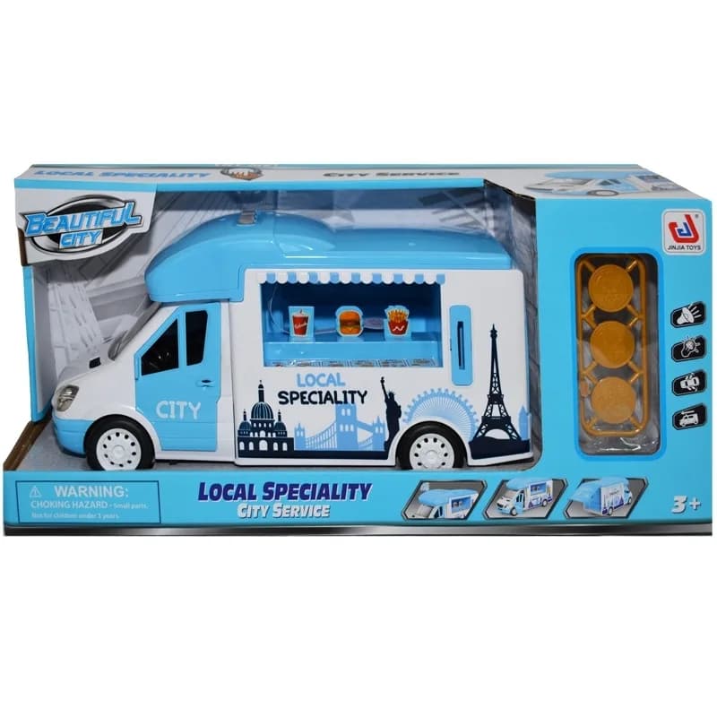 Microbuz street food, cu baterii — miniatură